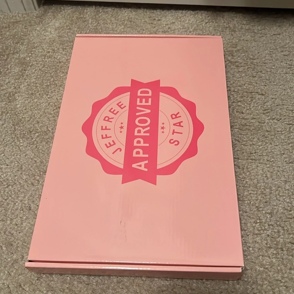 Jeffree Star Metallic Pink “Approved” stamp mirror and crossbody bag